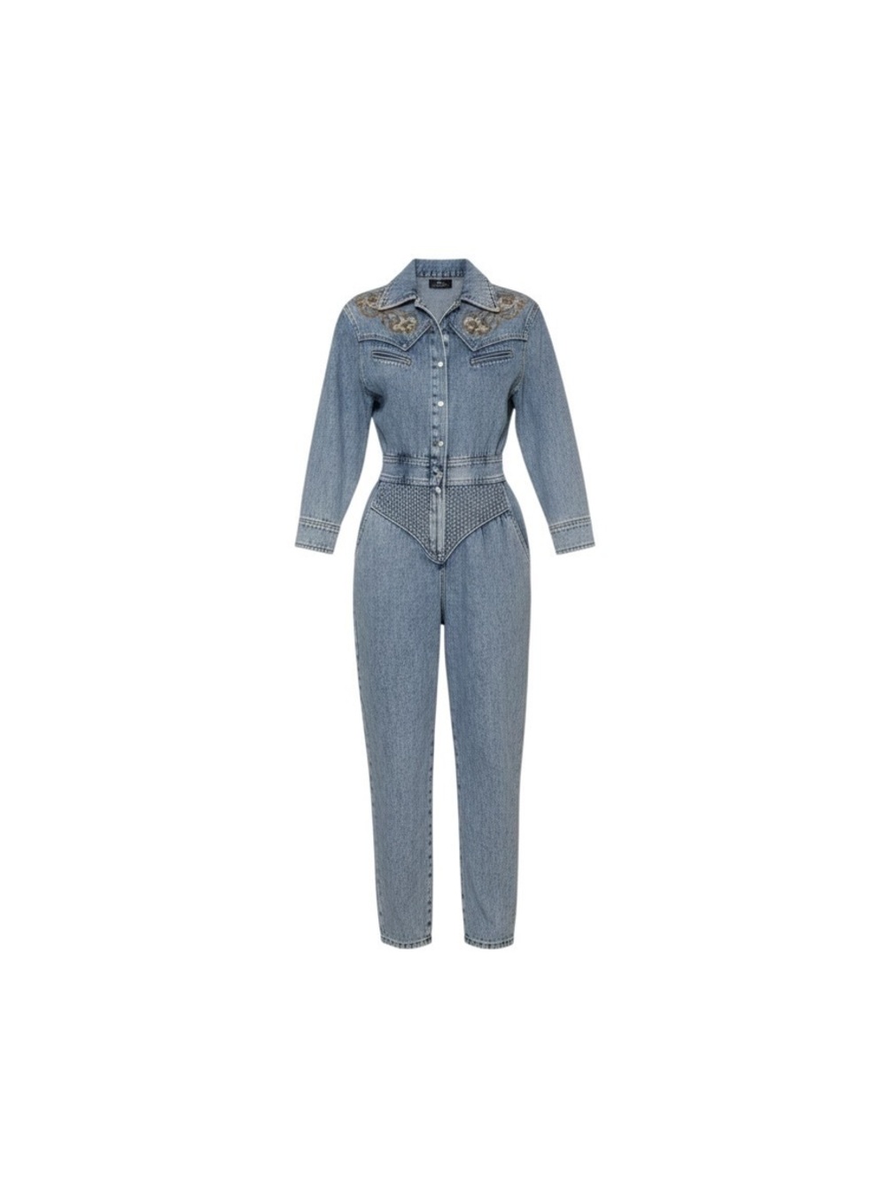 Vintage Denim Western Embroidered Jumpsuit